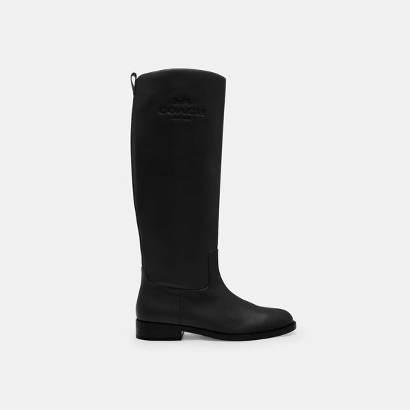 COACH Marlin Boot Size 8.5 Black Riding Boots - Picture 1 of 3